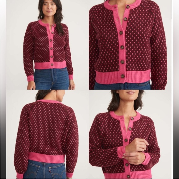 New without Tags. Marine Layer AVA CARDIGAN -WINE/BUBBLEGUM L - Picture 11 of 12
